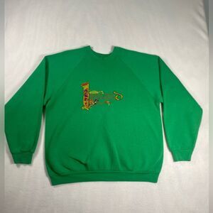 Vintage Irish St Patricks Day Green Ireland Stitched Sweatshirt Large 1990’s